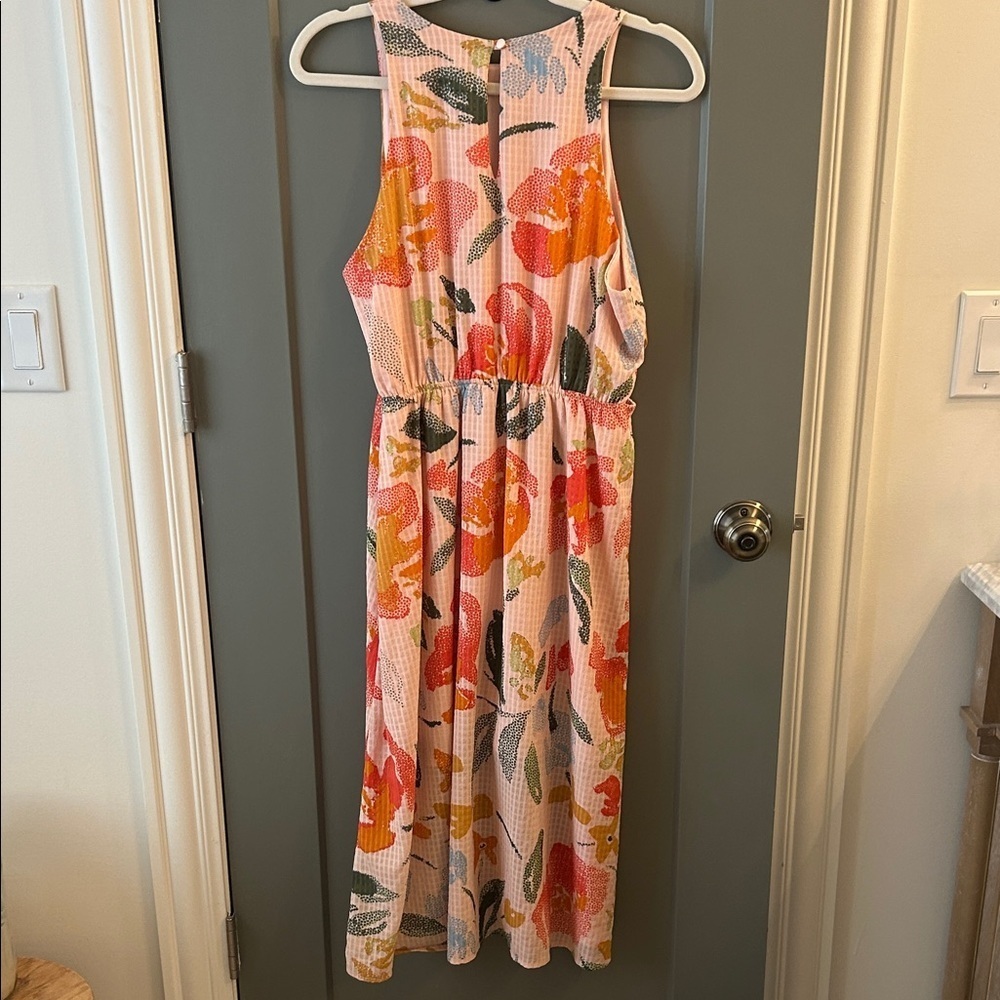 Kaileigh Pink and Orange Patterned Dress Stitch Fix Size large Petite - Picture 6 of 6